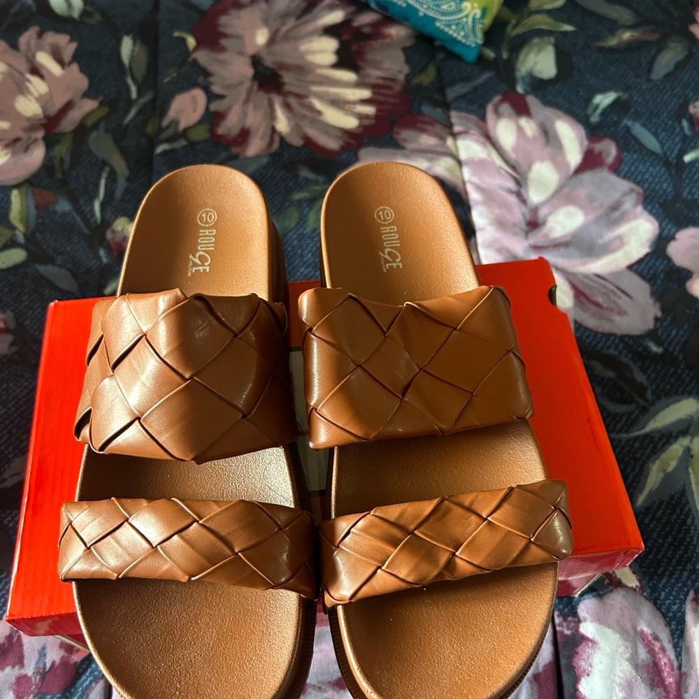 Women's Brown Slide Sandals